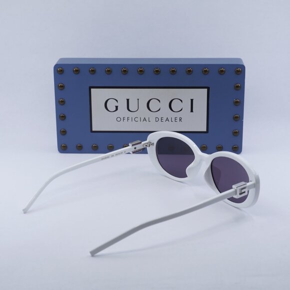 Gucci GG1684SA 006 Oval Sunglasses - White